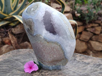 Polished Blue Lace Agate Standing Free Form x 1 From Nsanje, Malawi - Toprock Gemstones and Minerals