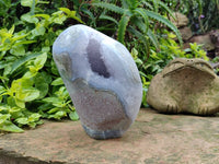 Polished Blue Lace Agate Standing Free Form x 1 From Nsanje, Malawi - Toprock Gemstones and Minerals