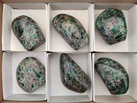 Polished Emerald Mica 'Mutokolite' Standing Free Forms x 6 From Mutoko, Zimbabwe - Toprock Gemstones and Minerals