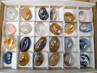 Polished Mixed Agate Galets x 24 From Madagascar - Toprock Gemstones and Minerals