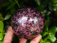 Polished Rhodonite Spheres x 3 From Ambindavato, Madagascar - Toprock Gemstones and Minerals