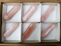 Polished Double Terminated Rose Quartz Crystals x 6 From Madagascar - Toprock Gemstones and Minerals