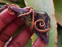 Hand Made Bastite Copper Wire Wrapped Pendants -Sold Per Item- From South Africa - Toprock Gemstones and Minerals