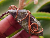Hand Made Bastite Copper Wire Wrapped Pendants -Sold Per Item- From South Africa - Toprock Gemstones and Minerals