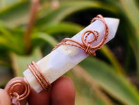 Hand Made Blue Lace Agate Copper Wire Wrapped Stone Pendants -Sold Per Item- From South Africa - Toprock Gemstones and Minerals