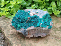 Natural Dioptase with Malachite On Dolomite Specimen x 1 From Likasi, Congo - Toprock Gemstones and Minerals