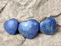 Polished Lazulite Hearts x 35 From Madagascar - Toprock Gemstones and Minerals