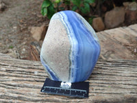 Polished Blue Lace Agate Standing Free Form x 1 From Nsanje, Malawi - Toprock Gemstones and Minerals