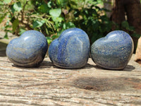 Polished Lazulite Hearts x 6 From Madagascar - Toprock Gemstones and Minerals