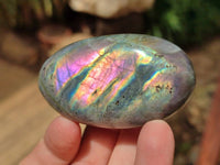 Polished Purple Flash Labradorite Galets x 12 From Tulear, Madagascar - Toprock Gemstones and Minerals