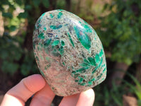 Polished Emerald Mica 'Mutokolite' Standing Free Forms x 4 From Mutoko, Zimbabwe