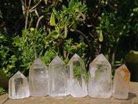 Polished Clear Quartz Crystals x 6 From Madagascar