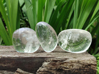 Polished Rock Crystal Standing And Free Forms x 7 From Madagascar
