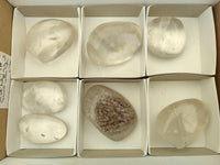 Polished Rock Crystal Standing And Free Forms x 7 From Madagascar