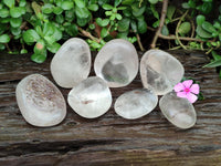 Polished Rock Crystal Standing And Free Forms x 7 From Madagascar