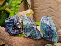 Natural Watermelon Fluorite Cobbed Specimens x 12 From Uis, Namibia