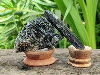 Natural Schorl Black Tourmaline with Associated Minerals x 6 From Erongo, Namibia