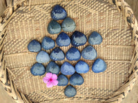 Polished Small Lazulite Hearts x 35 From Madagascar