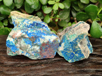Natural Azurite And Malachite On Dolomite Specimens x 12 From Kaokoveld, Namibia