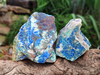 Natural Azurite And Malachite On Dolomite Specimens x 12 From Kaokoveld, Namibia
