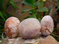 Polished Flower Agate Galets x 12 From Antsahalova, Madagascar