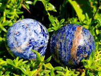Polished Sodalite Spheres x 2 From Kunene River, Namibia