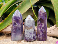 Polished Lepidolite Points x 3 From Madagascar