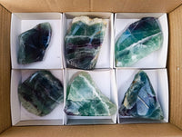 Polished On One Side Watermelon Fluorite Slices x 6 From Uis, Namibia