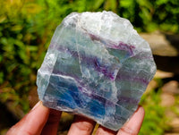 Polished On One Side Watermelon Fluorite Slices x 6 From Uis, Namibia