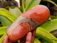 Polished Polychrome Jasper Standing Free Forms x 3 From NW Coast, Madagascar