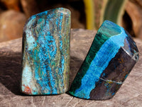 Polished Shattuckite Free Forms x 6 From Kaokoveld, Namibia