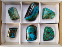 Polished Shattuckite Free Forms x 6 From Kaokoveld, Namibia