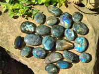 Polished Labradorite Galets x 25 From Tulear, Madagascar