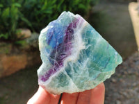 Polished On One Side Watermelon Fluorite Slices x 3 From Uis, Namibia