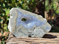 Polished On One Side Blue Lace Agate Geodes x 6 From Nsanje, Malawi