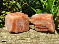 Natural Sunset Orange Calcite Specimens x 4 From Spitzkop, Namibia