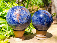 Polished Sodalite Spheres x 2 From Kunene River, Namibia