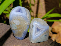 Polished Blue Lace Agate Standing Free Forms x 6 From Nsanje, Malawi