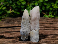 Natural Drusy Quartz Coated Spearhead Calcite Specimens x 24 From Albert's Mountain, Lesotho