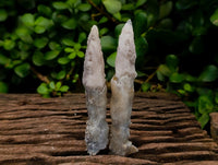 Natural Drusy Quartz Coated Spearhead Calcite Specimens x 24 From Albert's Mountain, Lesotho