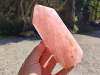 Polished Rose Quartz Crystals x 2 From Madagascar