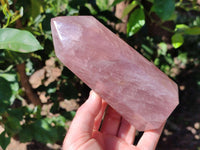 Polished Rose Quartz Crystals x 2 From Madagascar