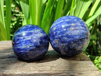 Polished Sodalite Spheres x 2 From Kunene River, Namibia