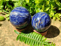 Polished Sodalite Spheres x 2 From Kunene River, Namibia