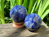 Polished Sodalite Spheres x 2 From Kunene River, Namibia