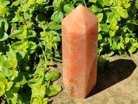 Polished Orange Twist Calcite Tower x 1 From Maevantanana, Madagascar