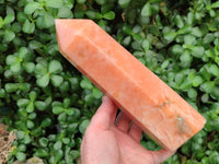 Polished Orange Twist Calcite Tower x 1 From Maevantanana, Madagascar