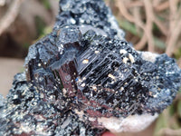 Natural Schorl Black Tourmaline Specimens with Associated Minerals x 3 From Erongo, Namibia
