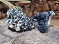 Natural Schorl Black Tourmaline Specimens with Associated Minerals x 3 From Erongo, Namibia