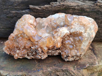 Natural Golden Limonite Quartz Clusters x 2 From Solwezi Zambia
